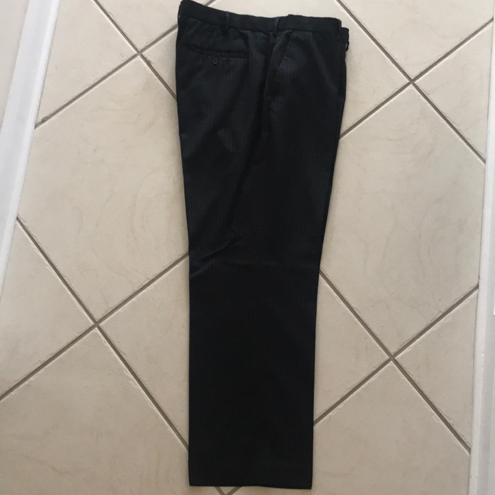 Black pinstripe pants